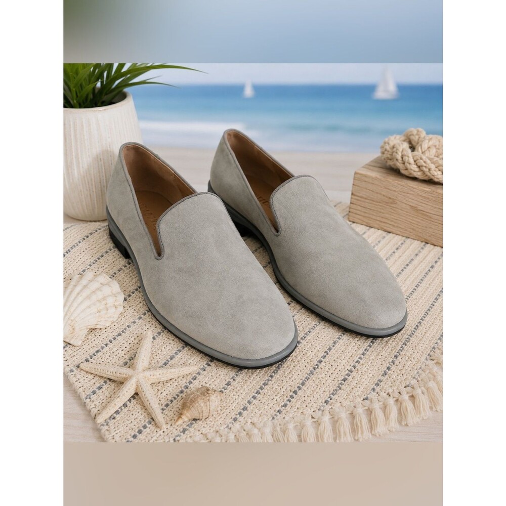 Naturalizer Effortless Loafers 9M Glacier Grey Suede Slip On Flats Sample NWOB